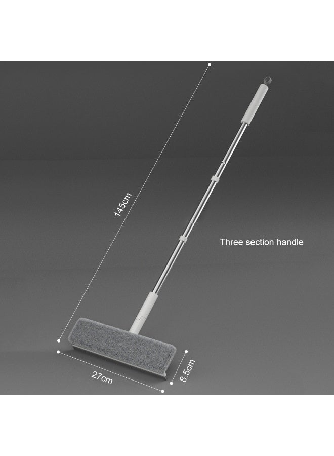 2 in 1 Window Cleaning Tool, Telescopic Brush With Long Handle Squeegees Cleaner Kit, 2 Microfiber Cloths for Indoor/Outdoor High Glass, Door, Floor (White)  - Image 2