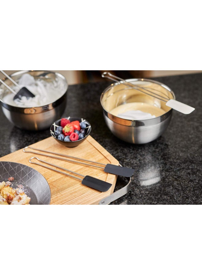 Rosle ملعقة مرنة من الفولاذ المقاوم للصدأ والسيليكون من روسلي، 8 بوصة، بيضاء - Image 3