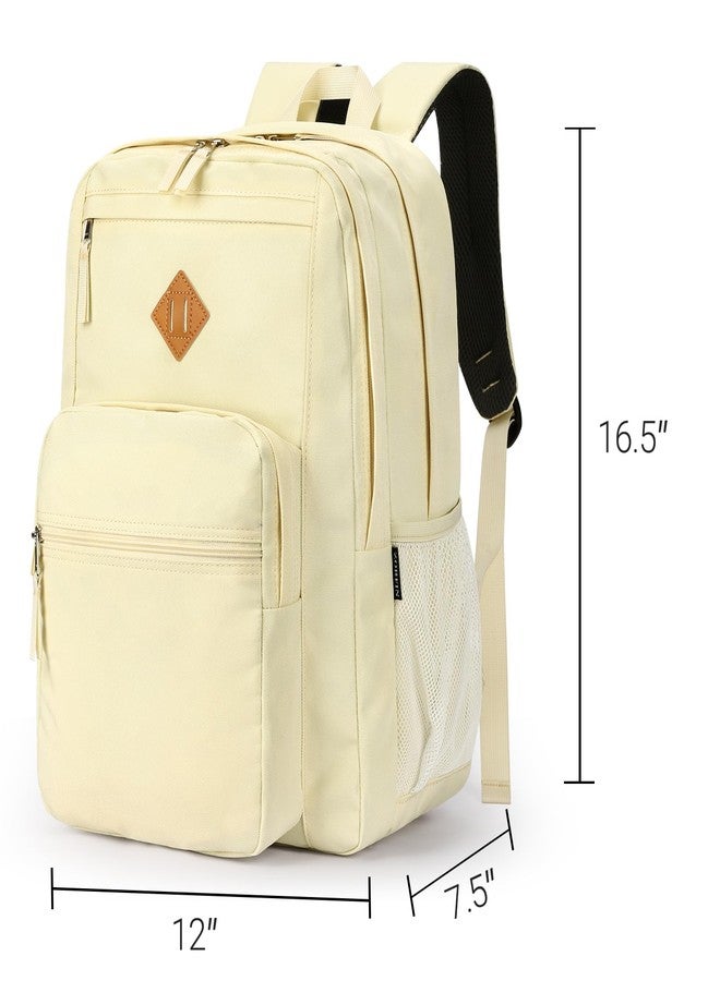 ZORFIN 26L Backpack for College, and Travel: Water Resistant Bookbag, Beige, 16.5 Inch - Image 3