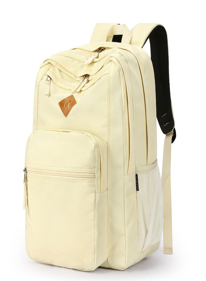 ZORFIN 26L Backpack for College, and Travel: Water Resistant Bookbag, Beige, 16.5 Inch - Image 1