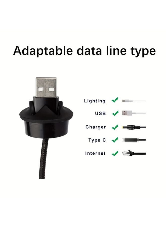 10pcs Black Cable Grommets Flexible Desk Cord Management System Rubber Wire Pass Through Organizer - Image 5