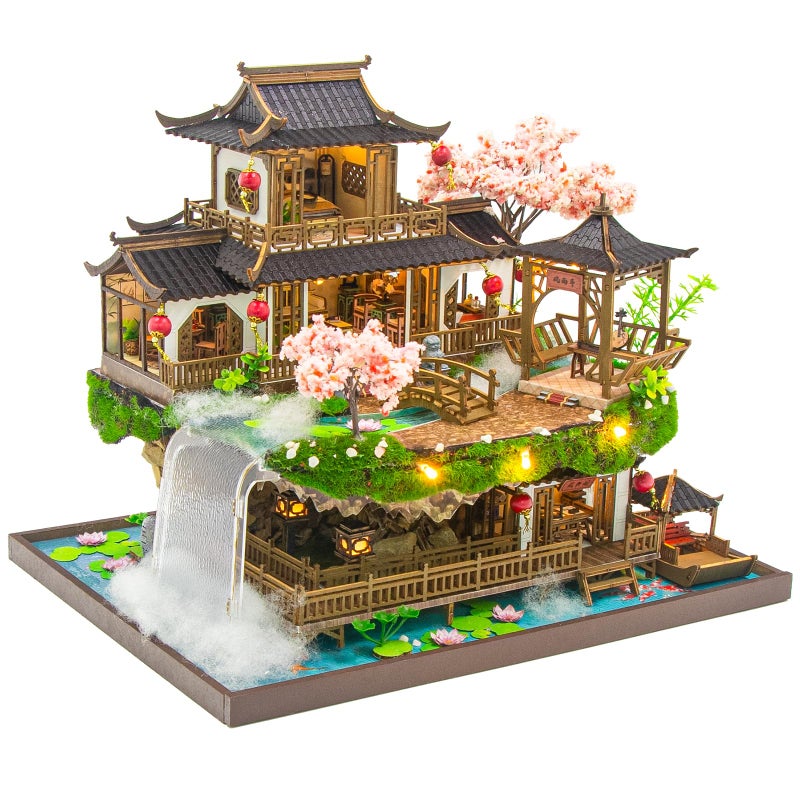 Spilay DIY Miniature House Kit, Fairyland Miniature Dollhouse Kit with Music Box, Mini House Building Kit Book Nook for Adult, Creative Bookshelf Decoration & Unique Gift - Image 1