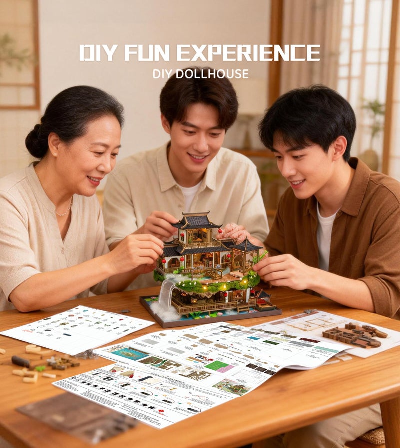 Spilay DIY Miniature House Kit, Fairyland Miniature Dollhouse Kit with Music Box, Mini House Building Kit Book Nook for Adult, Creative Bookshelf Decoration & Unique Gift - Image 5