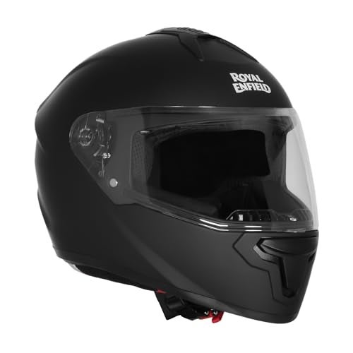 Royal Enfield Full Face Quest Helmet with Visor | ISI & DOT Certified | High Density EPS Liner for Better Impact Absorption | High Impact Grade Thermoplastic Shell | MATT Black (XL) 60 CM - Image 1