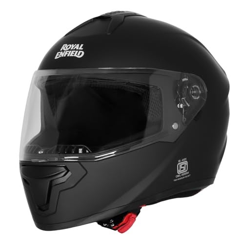 Royal Enfield Full Face Quest Helmet with Visor | ISI & DOT Certified | High Density EPS Liner for Better Impact Absorption | High Impact Grade Thermoplastic Shell | MATT Black (XL) 60 CM - Image 2