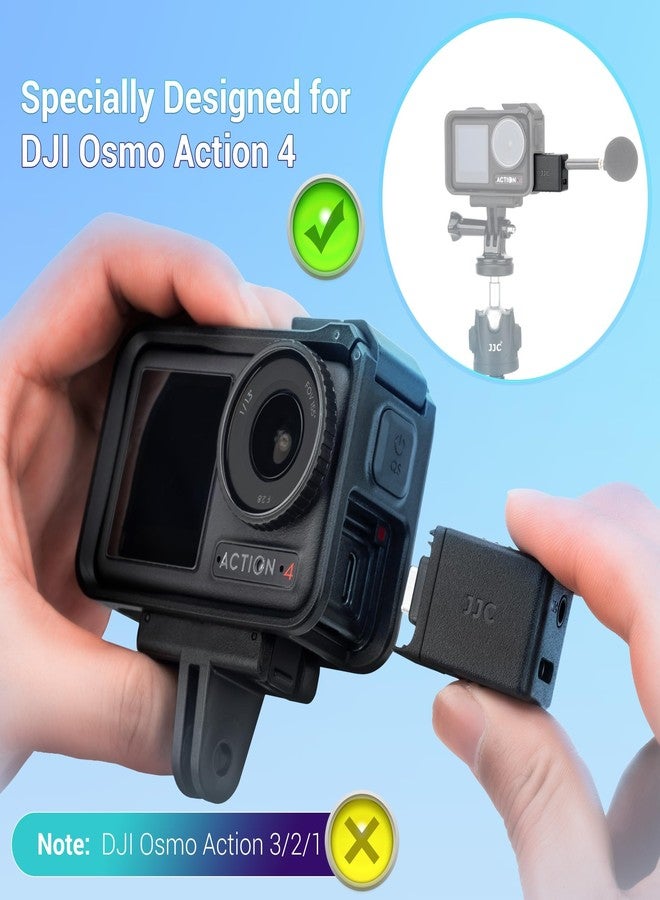 JJC Osmo Action 5 Pro Mic Adapter, 3.5mm Audio Mic Adapter for DJI Osmo Action 5 Pro 4, Supports Microphone Input, External Microphone Converter with Type-C（for Charging）Interface for Recording Vlogging - Image 4