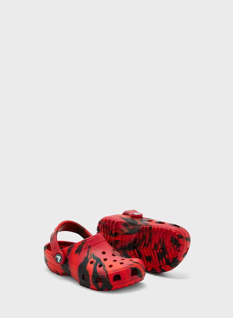 crocs Kids Classic Marbled Clog Sandals