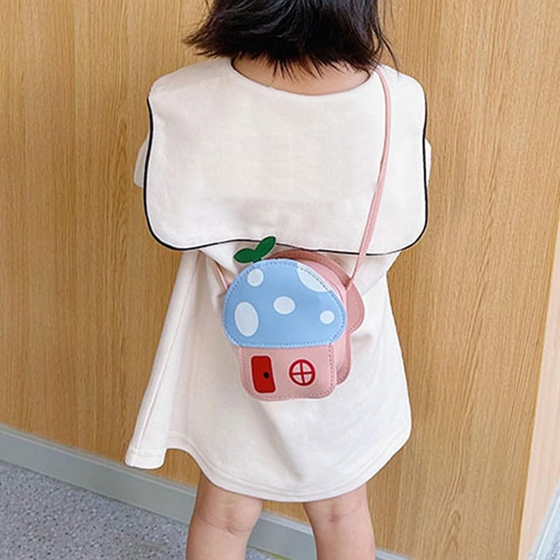 حقيبة رسول للأطفال خفيفة الوزن من جلد البولي يوريثان بحزام قابل للتعديل وإغلاق بسحاب بتصميم الفطر - Image 3