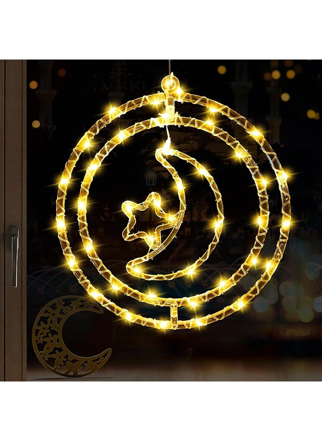 Topyich - Star Moon Window Light -  Fairy Light Decoration for Window Patio Bedroom Holiday Party Decor - Image 1