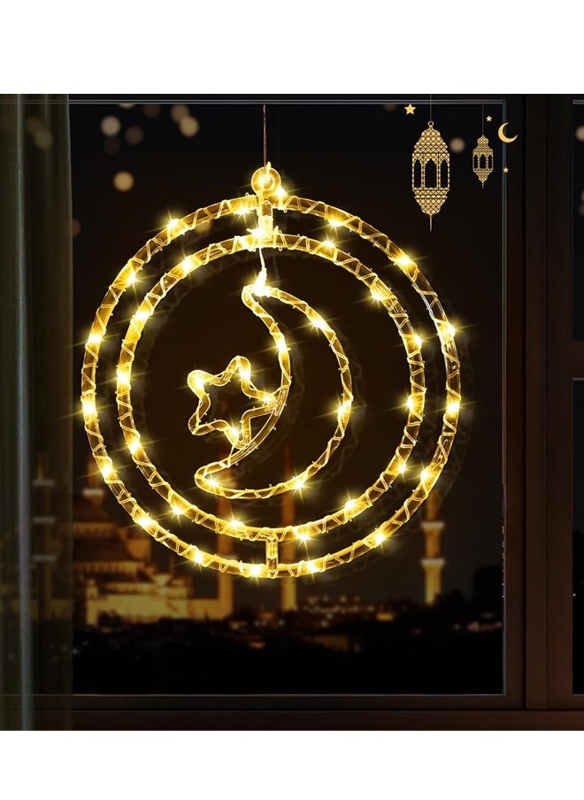 Topyich - Star Moon Window Light -  Fairy Light Decoration for Window Patio Bedroom Holiday Party Decor - Image 1