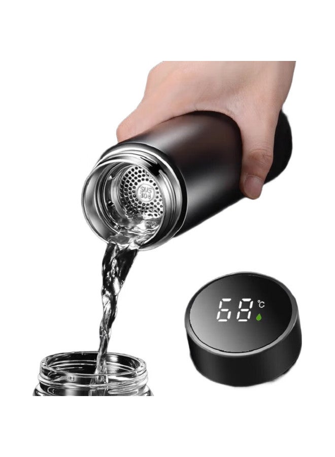 Ijarl Insulated Mug For Men And Women, 304 Stainless Steel Tea Infuser Water Bottle, Business Portable Car Office Cup, 500Ml Black - Image 1