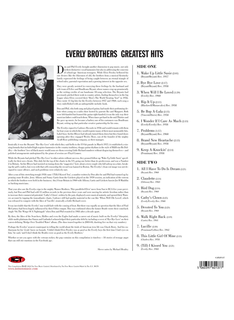 Generic Everly Brothers – Everly Brothers Greatest Hits - LP - Music Vinyl Record  - Image 2