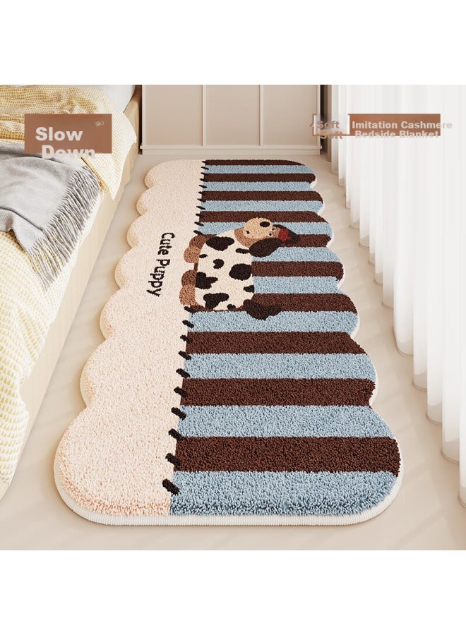 Slowly Say Manshuo Bedside Rug, Bedroom Mat, Living Room Carpet, Children's Room Plush Thick Non-slip Bay Window Mat, 40*120 - Image 1