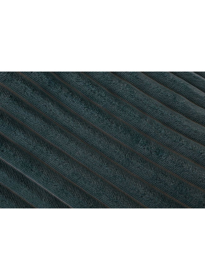 Mintra Blanket Double Sided Sherpa & Strip Soft Flannel Emerald Green 220x240 - Image 2