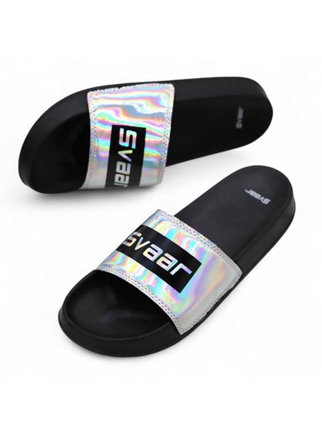 SVAAR صنادل سفاار الرجالية بتأثير قوس قزح، خفيفة الوزن، مضادة للانزلاق، مقاومة للماء، ونعال مريحة - Image 1