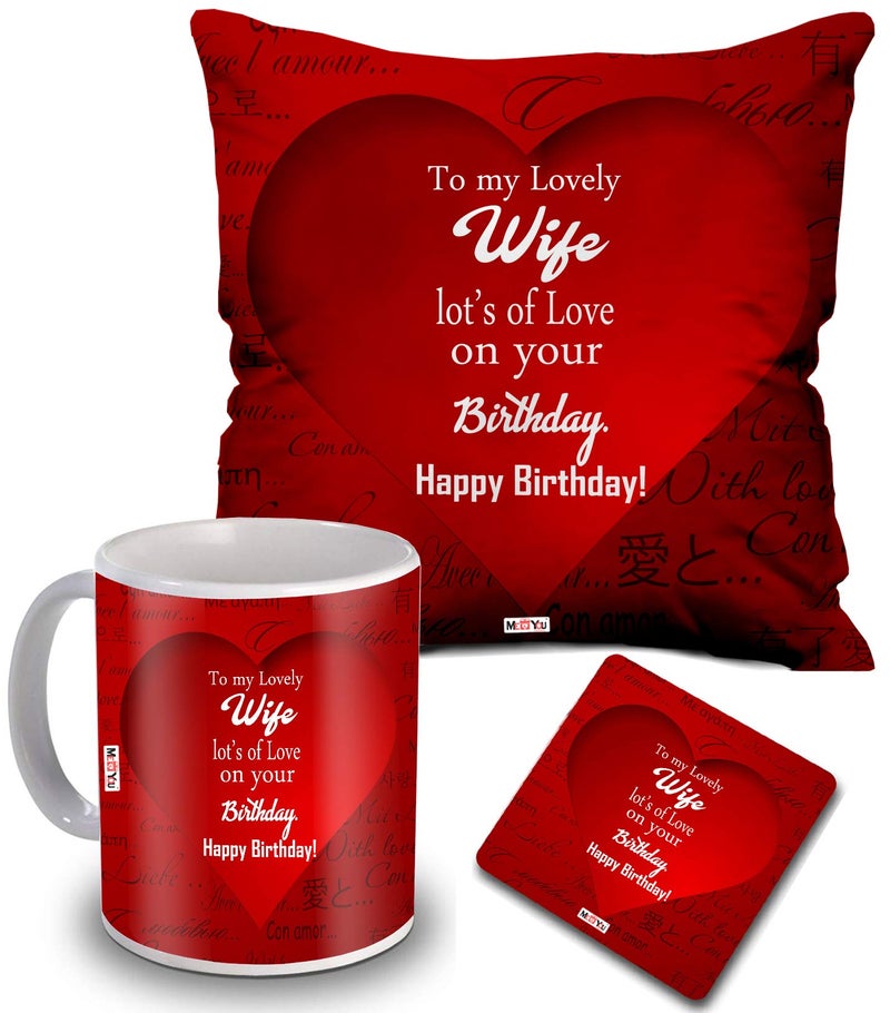 ME  YOU ME & YOU Birthday Gift for Wife - Special Combo Throw Pillow (Multicolor) - Microfiber Fill - Image 1