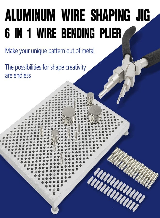 INDIVSHOW Wire Jig Kit with 6 in 1 Wire Bending Plier and Metal Pegs,Tools for Bracelet Earing Jewelry Design Making - Image 3