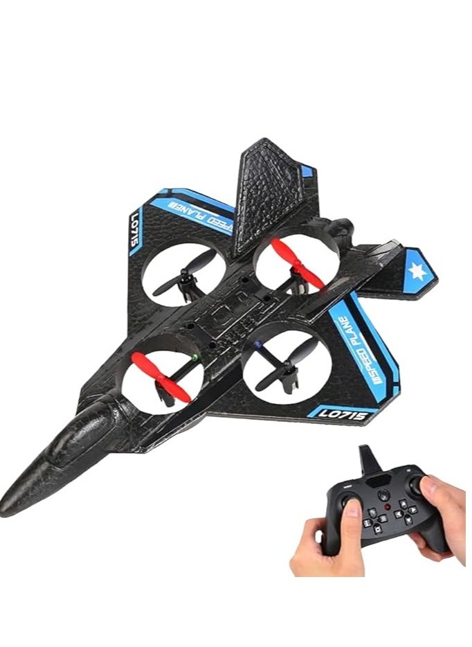zenvo X - RC Quadcopter Floating Fighter Plane – Remote Control Aeroplane for Beginners, Kids & Adults – RTF with Colourful Lights & USB Charging – New Model - Image 1