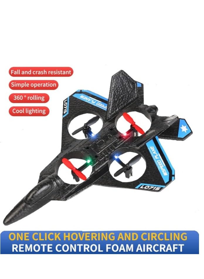 zenvo X - RC Quadcopter Floating Fighter Plane – Remote Control Aeroplane for Beginners, Kids & Adults – RTF with Colourful Lights & USB Charging – New Model - Image 1