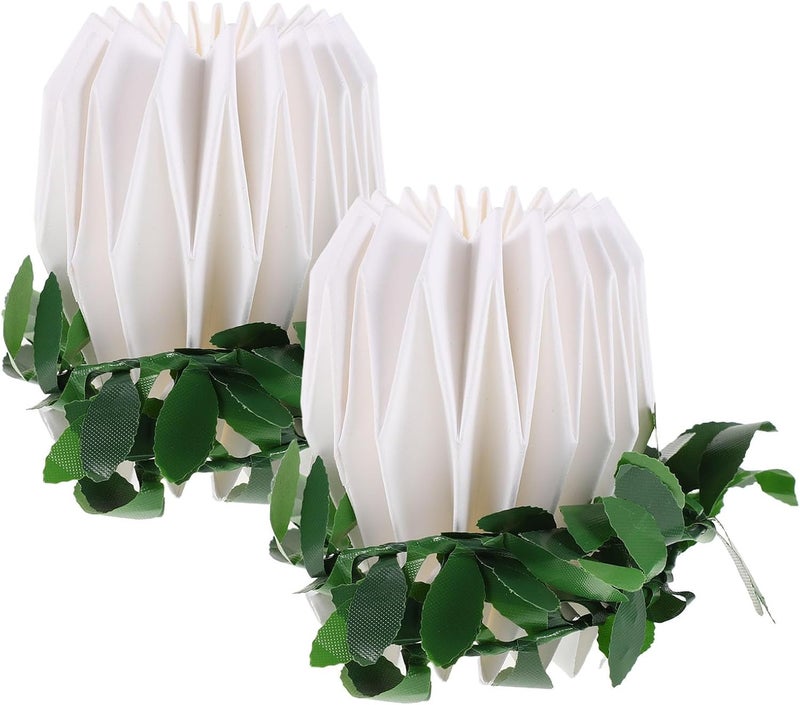 Generic 2pcs Foldable Paper Candle Drip Catcher: Wax Stopper Drip Tray for Taper Candles - Decorative Wax Catcher Rings - Reusable for Candlesticks Decor - Image 1