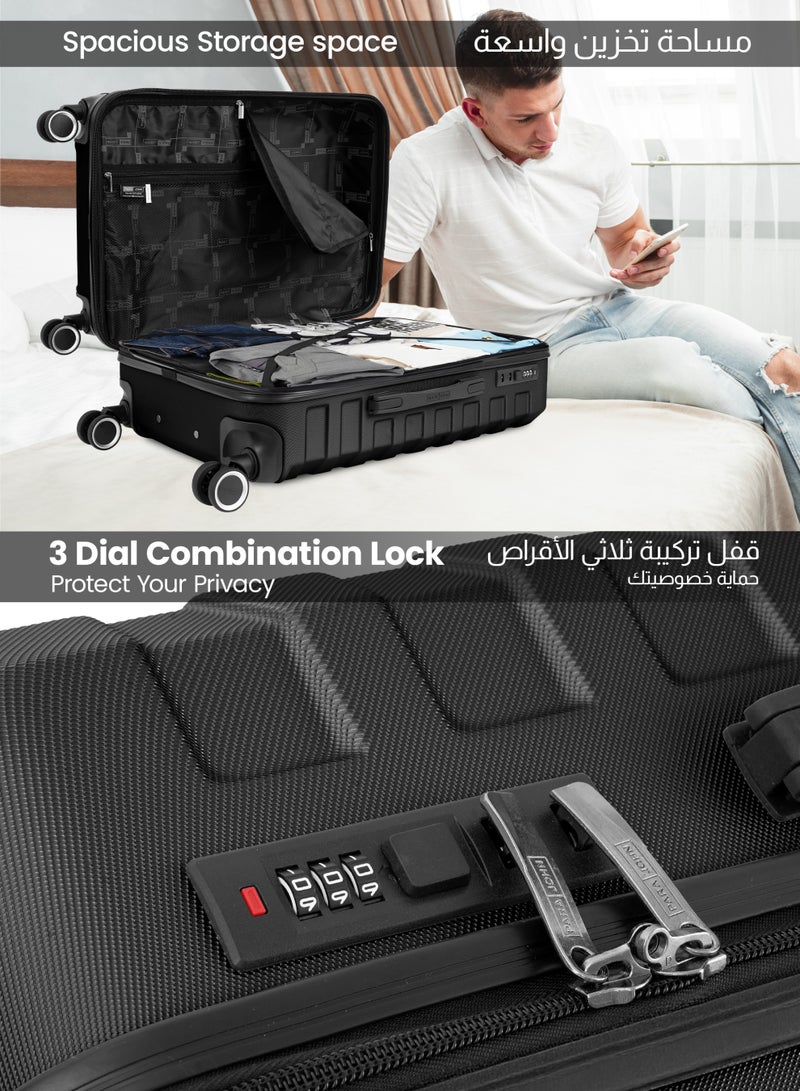 PARAJOHN حقيبة عربة الأمتعة ذات الجانب الصلب ABS خفيفة الوزن مع قفل 20 بوصة - Image 4