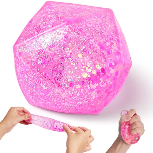 AiSiXin Squishy Stress Cube Stress Balls for Adults Sugar Ball Squishy Toys for Kids Squishy Sensory Fidget Toys for Anxiety Relief Squishy Ball Slow Rising Ice Cube Stress Balls ADHD Autism Pink - Image 1