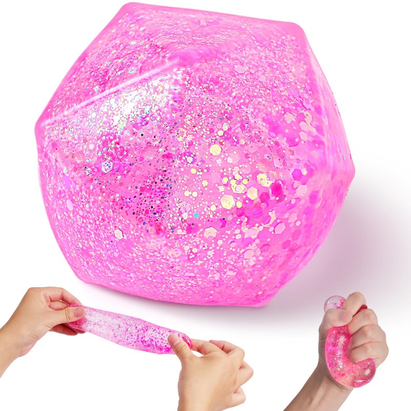AiSiXin Squishy Stress Cube Stress Balls for Adults Sugar Ball Squishy Toys for Kids Squishy Sensory Fidget Toys for Anxiety Relief Squishy Ball Slow Rising Ice Cube Stress Balls ADHD Autism Pink - Image 2