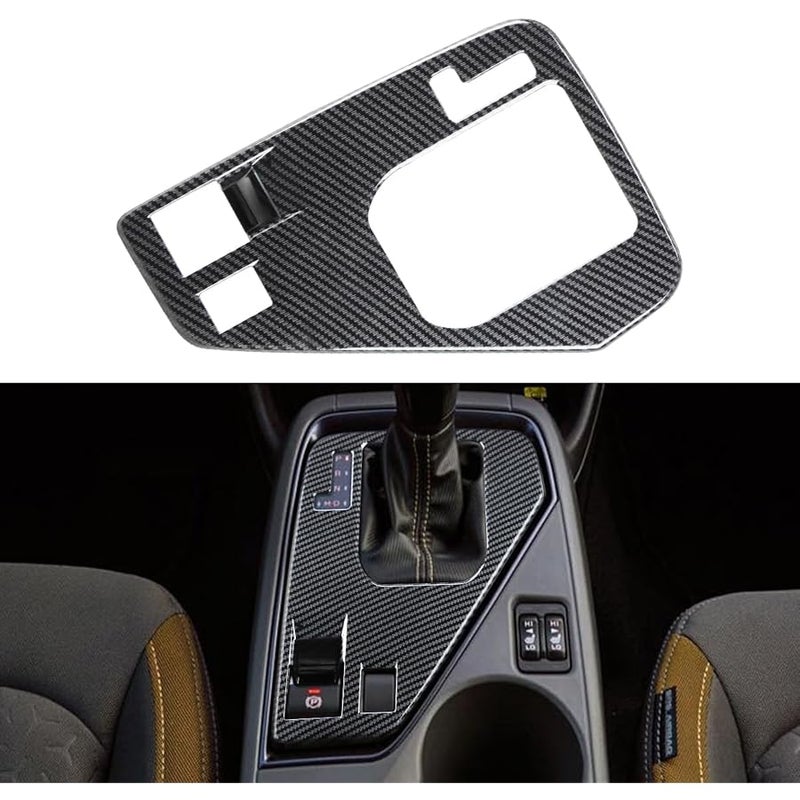 INTGET Small Gear Panel Cover for 2024 2025 2026 Crosstrek/Impreza Accessories Carbon Fiber Plastic Center Console Gear Shift Panel Cover for 2025 2026 Crosstrek(Small Gear Panel Cover) - Image 1
