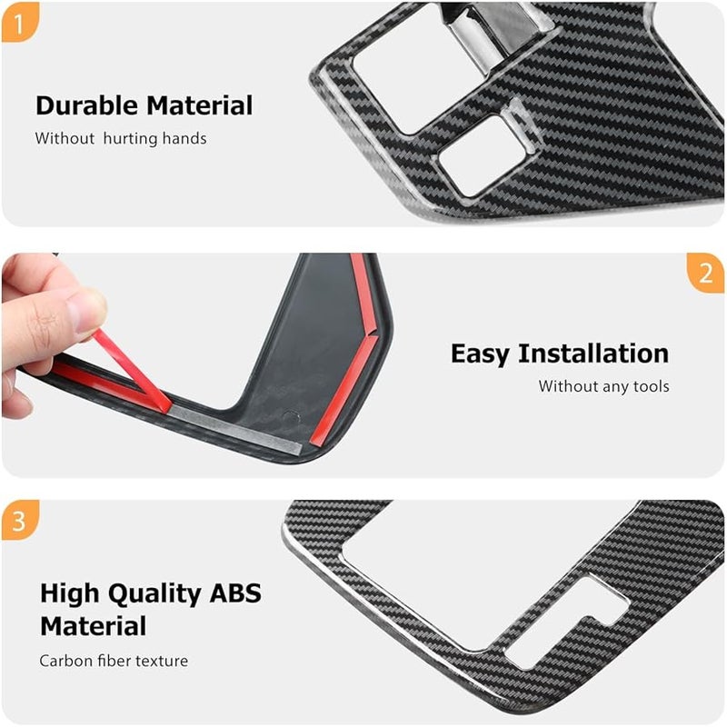 INTGET Small Gear Panel Cover for 2024 2025 2026 Crosstrek/Impreza Accessories Carbon Fiber Plastic Center Console Gear Shift Panel Cover for 2025 2026 Crosstrek(Small Gear Panel Cover) - Image 3