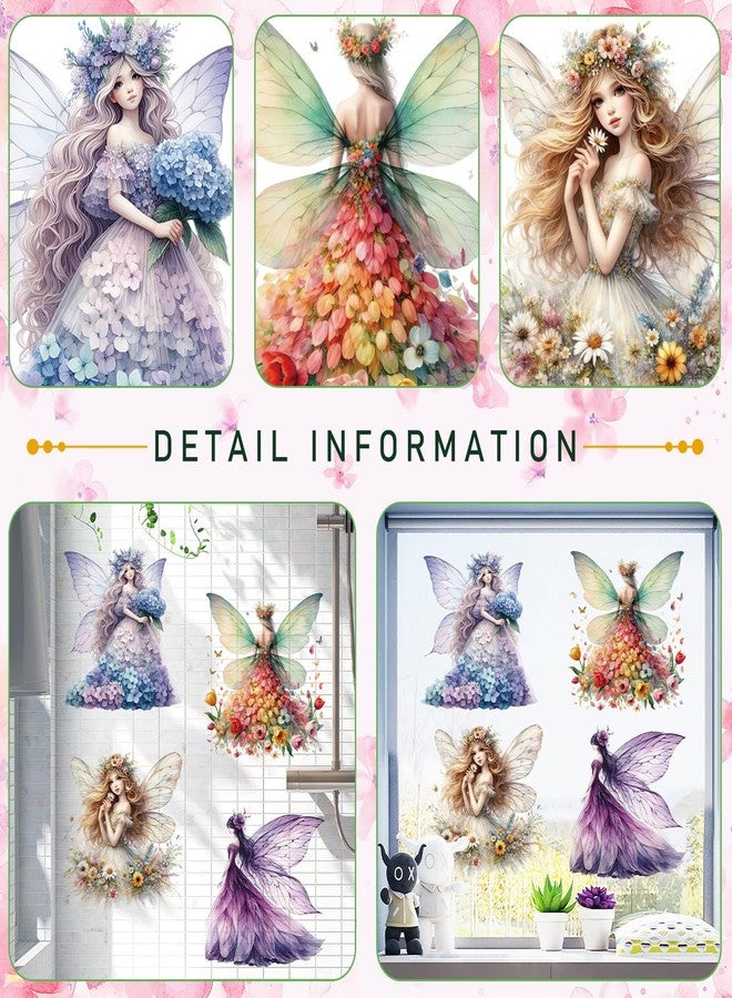 DRWSSR 2 Sheets Removable Butterfly Girl Wall Decals DIY Flower Fairy Wall Decals Vinyl Flower Princess Room Art for Girls Baby Nursery Bedroom Bathroom Classroom Decoration - Image 3