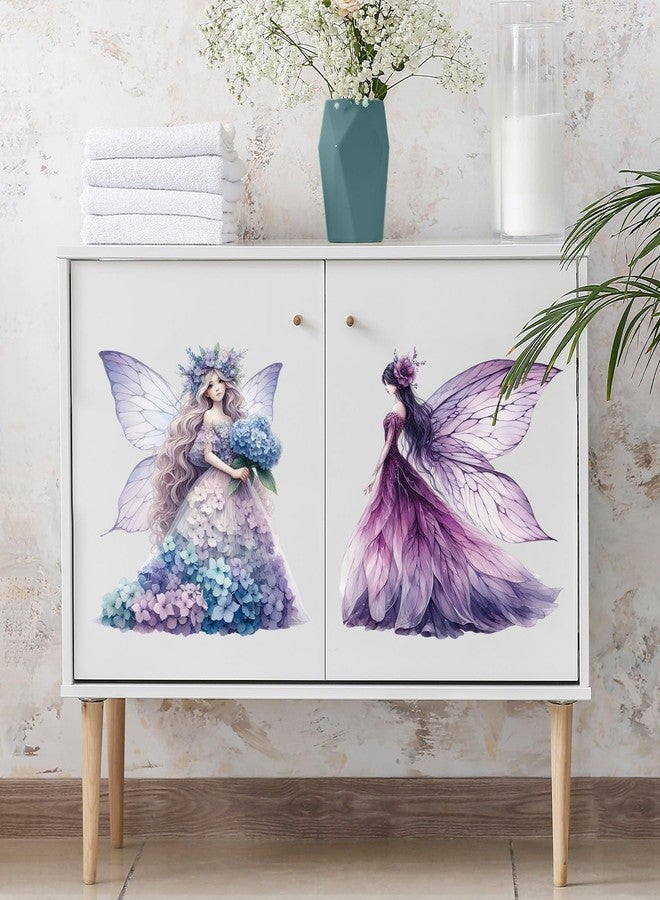 DRWSSR 2 Sheets Removable Butterfly Girl Wall Decals DIY Flower Fairy Wall Decals Vinyl Flower Princess Room Art for Girls Baby Nursery Bedroom Bathroom Classroom Decoration - Image 5