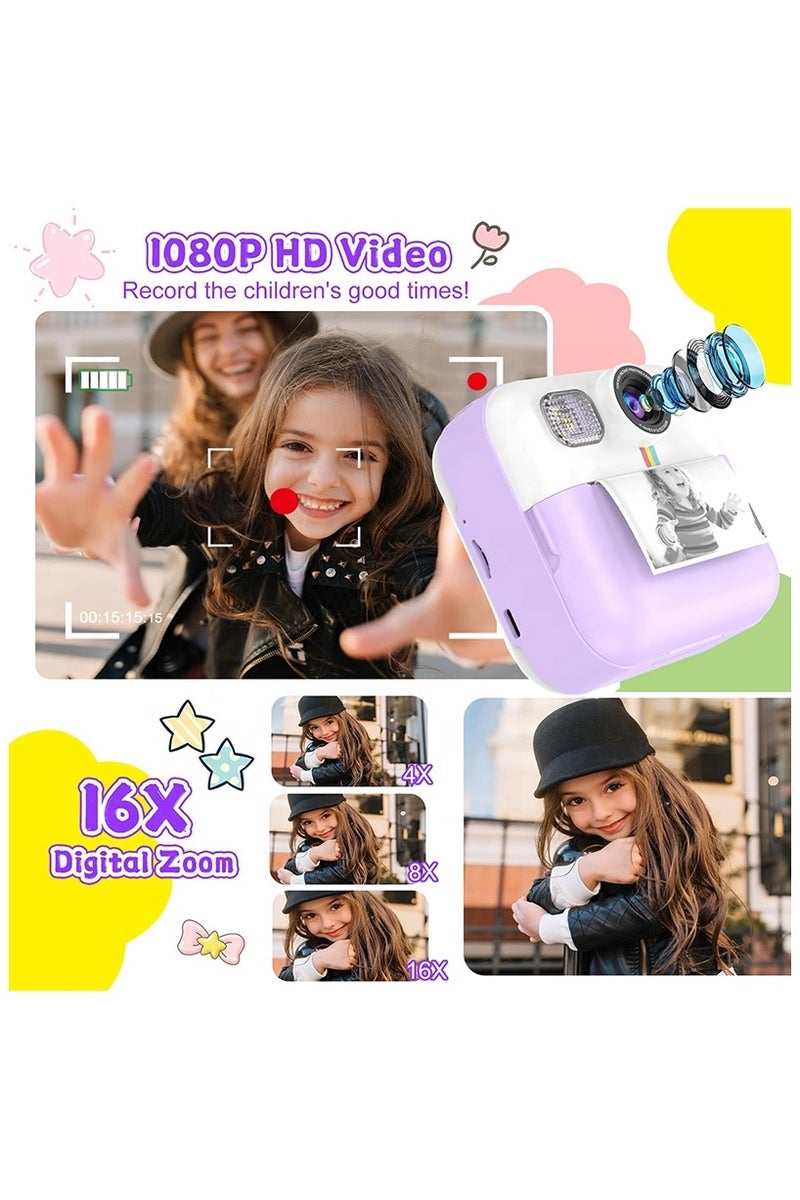 BlueFire Kids Instant Print Camera 1080p HD – Mini Selfie Camera with 2.4" Touch Screen, Thermal Instant Print, Full HD Video, LED Flash, Waterproof & Shockproof – Fun Toy Camera with 32GB SD Card - Image 5