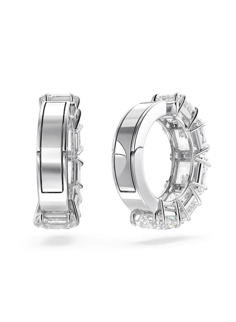 SWAROVSKI Millenia Pair Rhodium Plated Hoop Earrings