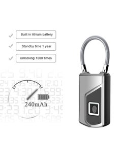 Excefore Fingerprint Padlock,Electronic Door Lock Fingerprint Recognition Smart Keyless Rechargeable Waterproof Security Antitheft Padlock for Backpack Suitcase Bicycle  - Image 4