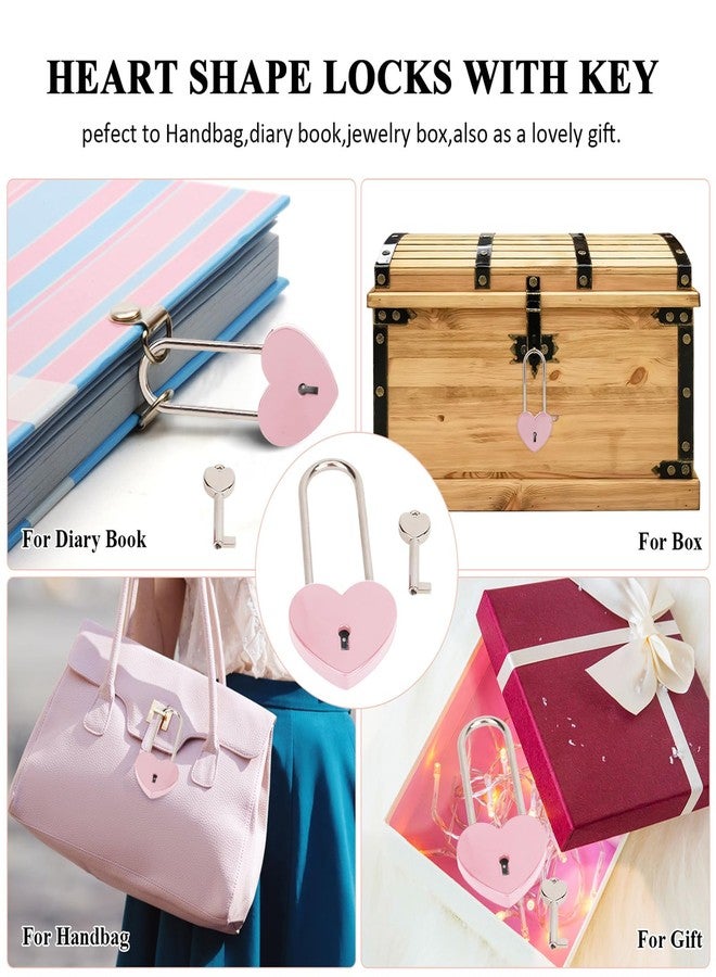 VeYocilk Love Lock,2pcs 3.5" 50mm Rubber Paint Pink Heart Sharped Padlock for Bridge Love Wedding Anniversary Travel Present(with Key) - Image 5