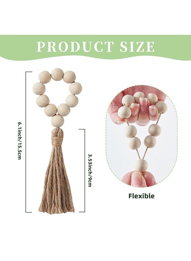 Lemon 6 Pcs Napkin Rings, Wooden Napkin Rings, Wood Bead Napkin Rings for Table Decor, Napkin Rings for Decorations Dinnerware Sets, Spring Banquet, Wedding, Holiday Dinner Party - Image 2