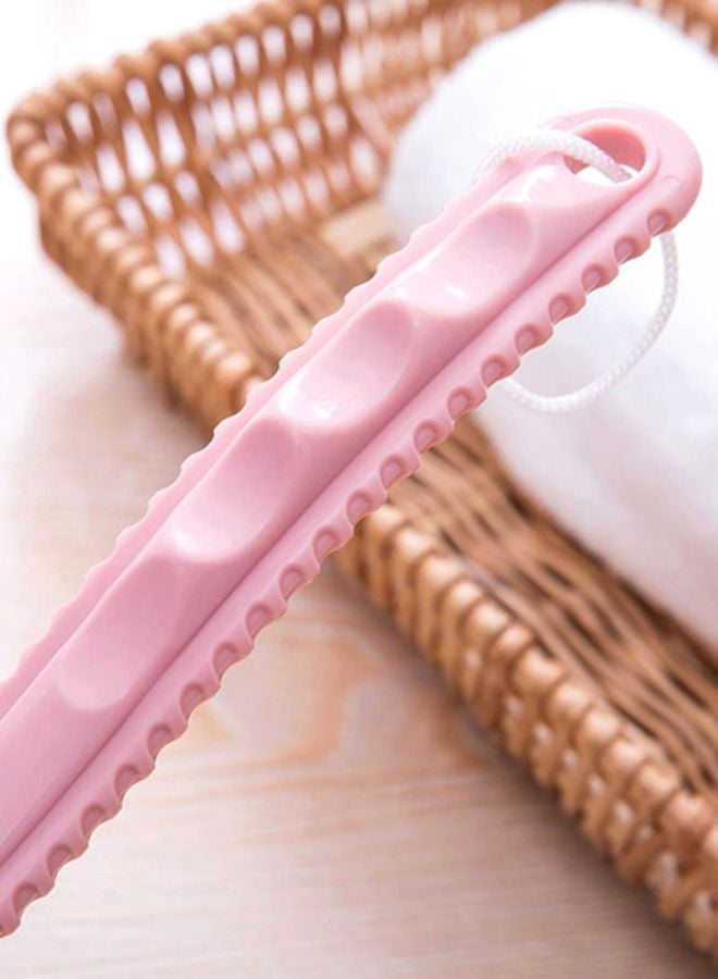NIBEMINENT Long Handle Bath Body Brush Pink/Yellow 35.5x7.3cm - Image 2
