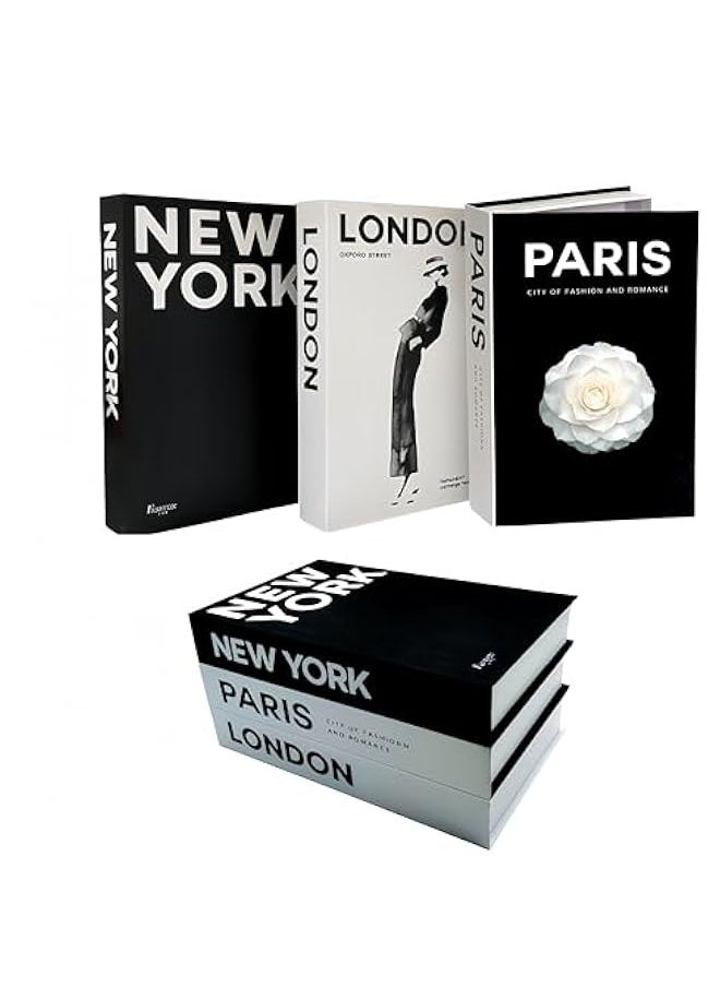نيبمينينت 3 Pieces Decorative Books, Faux Books with Hidden Storage, Decorative Books for Bookshelf Coffee Table, Decorative Book Boxes, Hollow Fake Books for Living Room  - Image 3