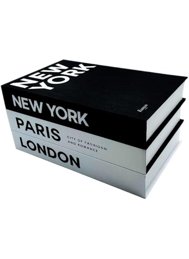 نيبمينينت 3 Pieces Decorative Books, Faux Books with Hidden Storage, Decorative Books for Bookshelf Coffee Table, Decorative Book Boxes, Hollow Fake Books for Living Room  - Image 1