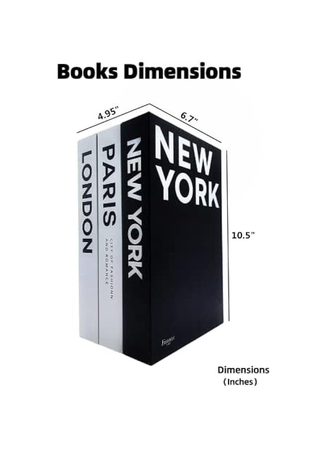 نيبمينينت 3 Pieces Decorative Books, Faux Books with Hidden Storage, Decorative Books for Bookshelf Coffee Table, Decorative Book Boxes, Hollow Fake Books for Living Room  - Image 4