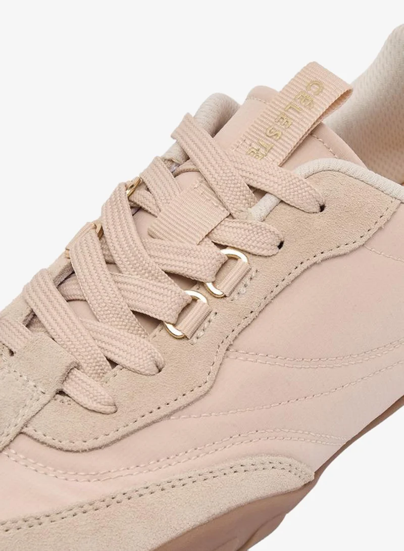 Celeste BEIGE Women Panelled Lace-Up Ankle Sneakers for Women | Best Price UAE
