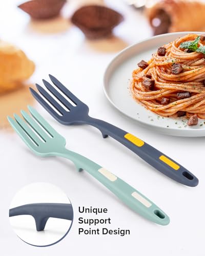 DaiRen Kitchen Silicone Flexible Long Handler, 11.6 Inch Heat Resistant Cooking Tool, Non Stick Mixer for Ingredients, Food Mash, Egg Whisk (GT) - Image 4