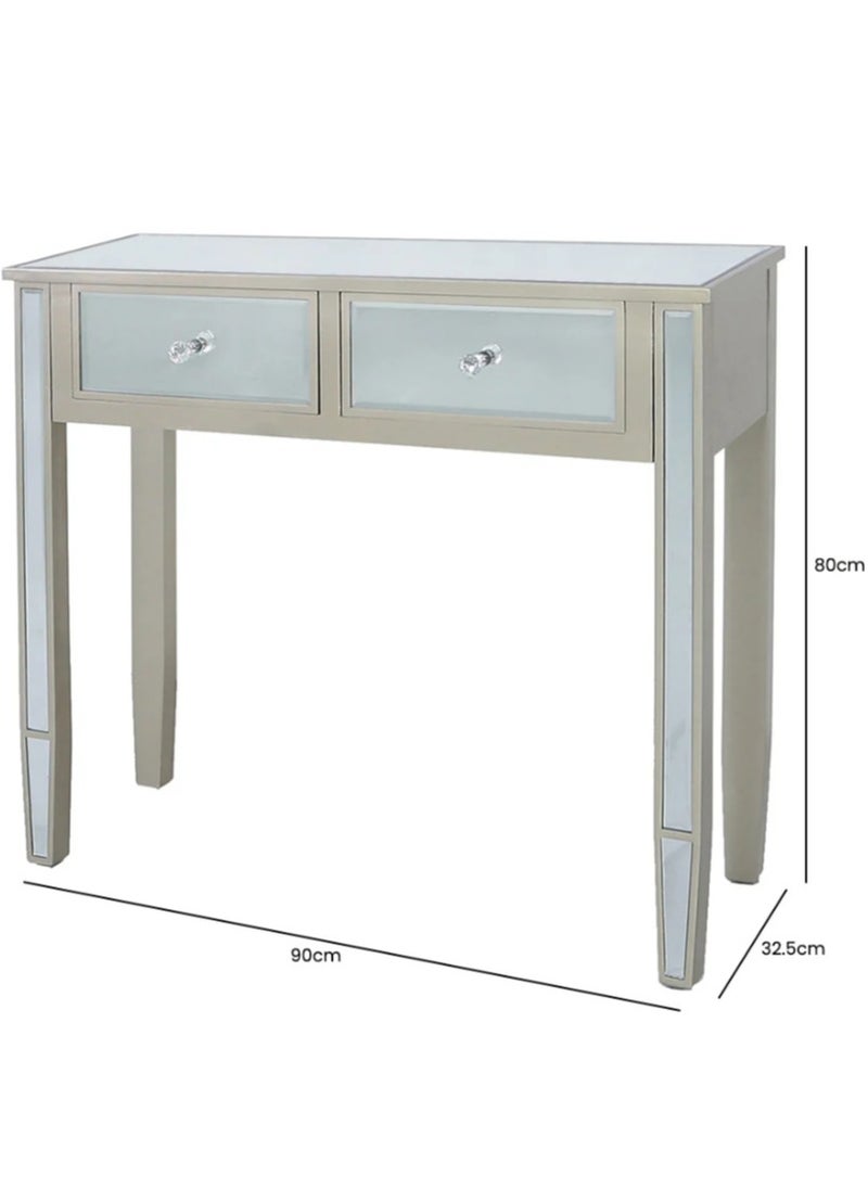 VANITY LIVING Luxurious Treviso Gold Mirrored Console Table - Elegant and Modern Entryway or Living Room Accent - Sleek Design with Reflective Gold Finish, Perfect for Stylish Home Decor and Display - pzsku/Z4495E1DA20ED275FB1E5Z/45/_/1730552348/1dc3890e-a047-4040-b2dc-5b7b6c55259a