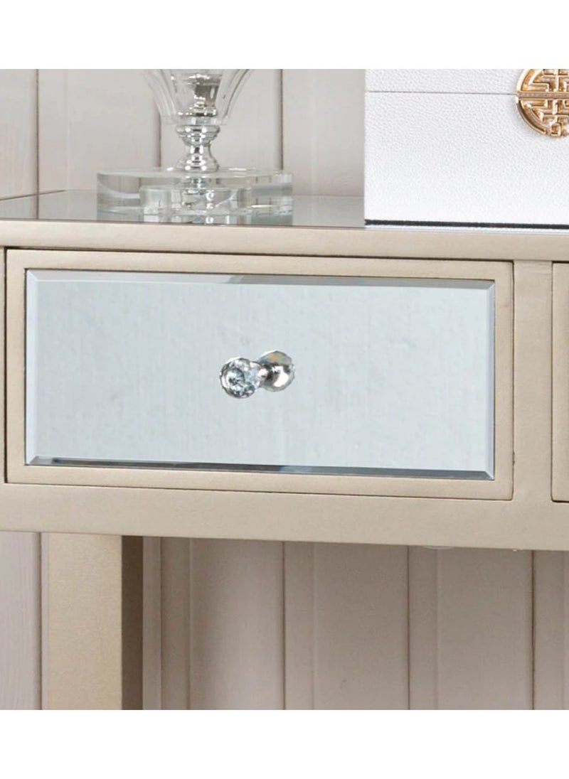 VANITY LIVING VANITY LIVING Luxurious Treviso Gold Mirrored Console Table - Elegant and Modern Entryway or Living Room Accent - Sleek Design with Reflective Gold Finish, Perfect for Stylish Home Decor and Display  - Image 5