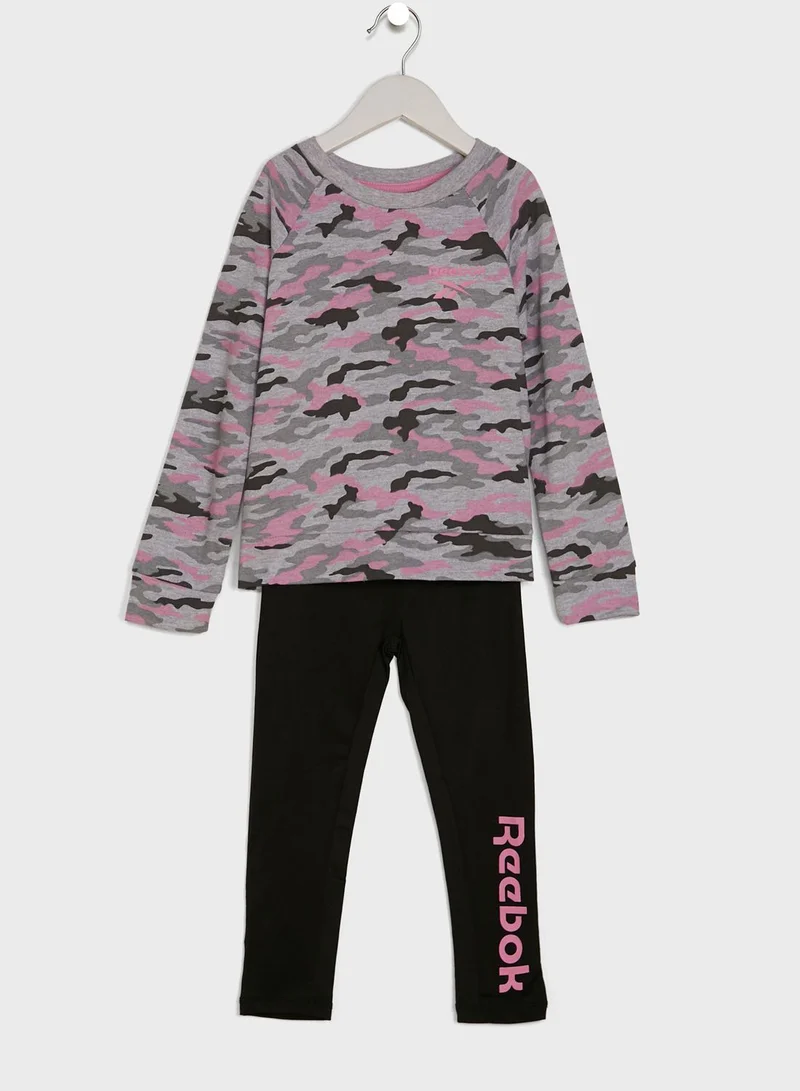 Reebok Kids 3 Piece Camo Pop Over Set