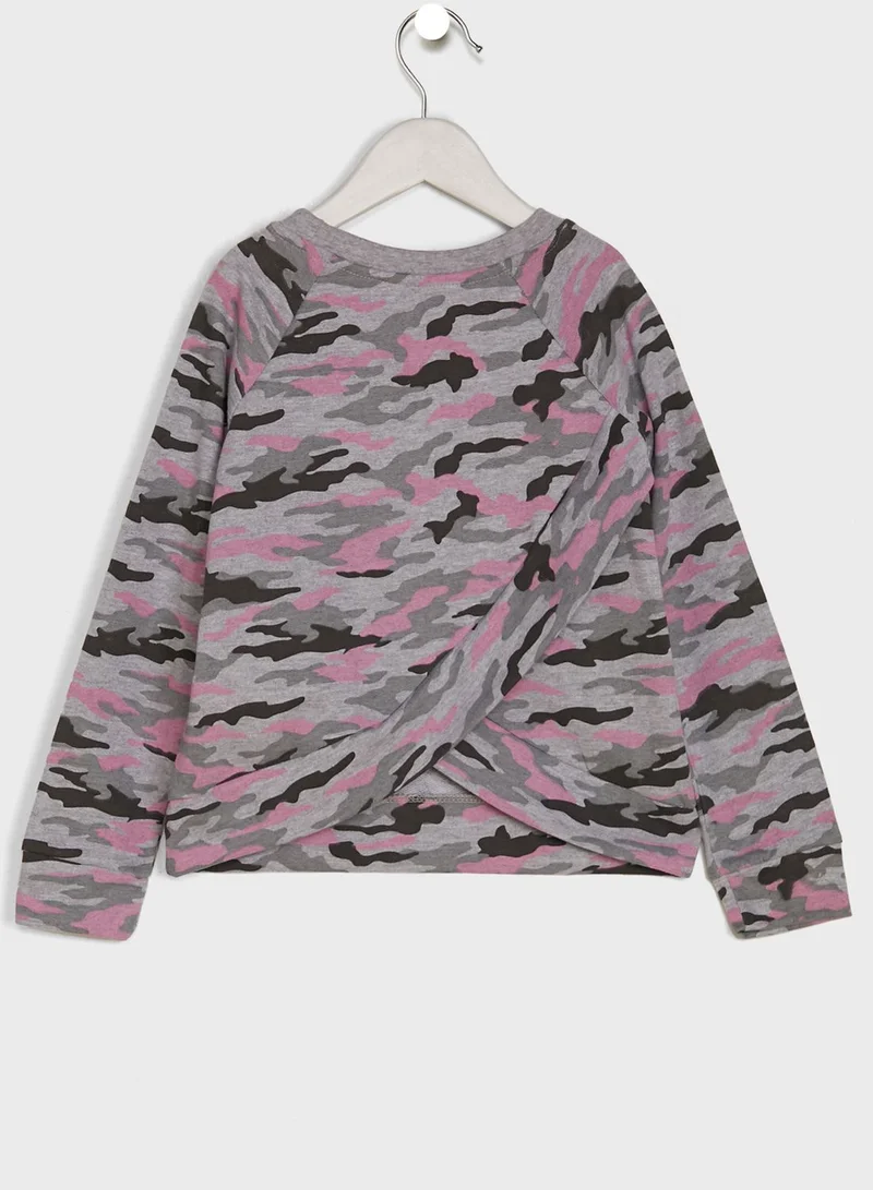 Reebok Kids 3 Piece Camo Pop Over Set