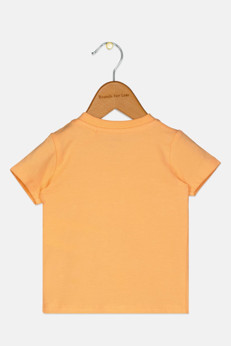 NAME IT Toddlers Boy Graphic Print Short Sleeves Top, Orange - Image 2