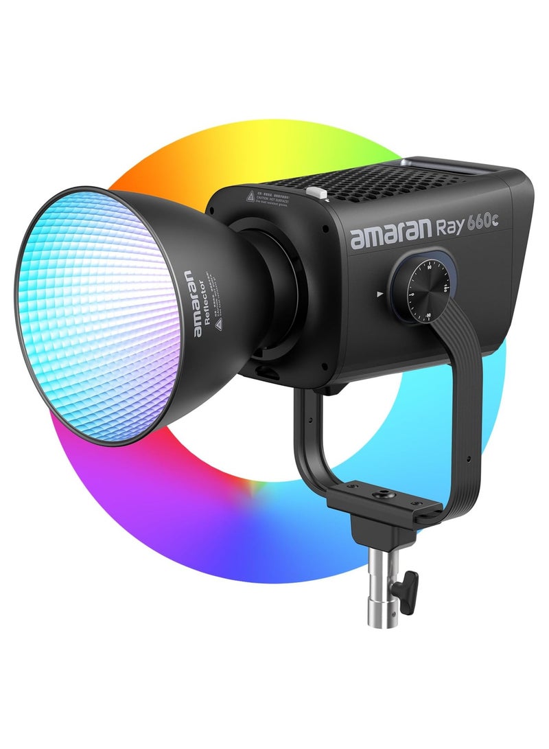 عماران إضاءة Aputure Amaran Ray 660C RGB LED Monolight (UK) – إضاءة فيديو احترافية مستمرة كاملة الألوان مع RGBWW وقاعدة Bowens وتحكم عبر التطبيق للتصوير وصناعة الأفلام - Image 1