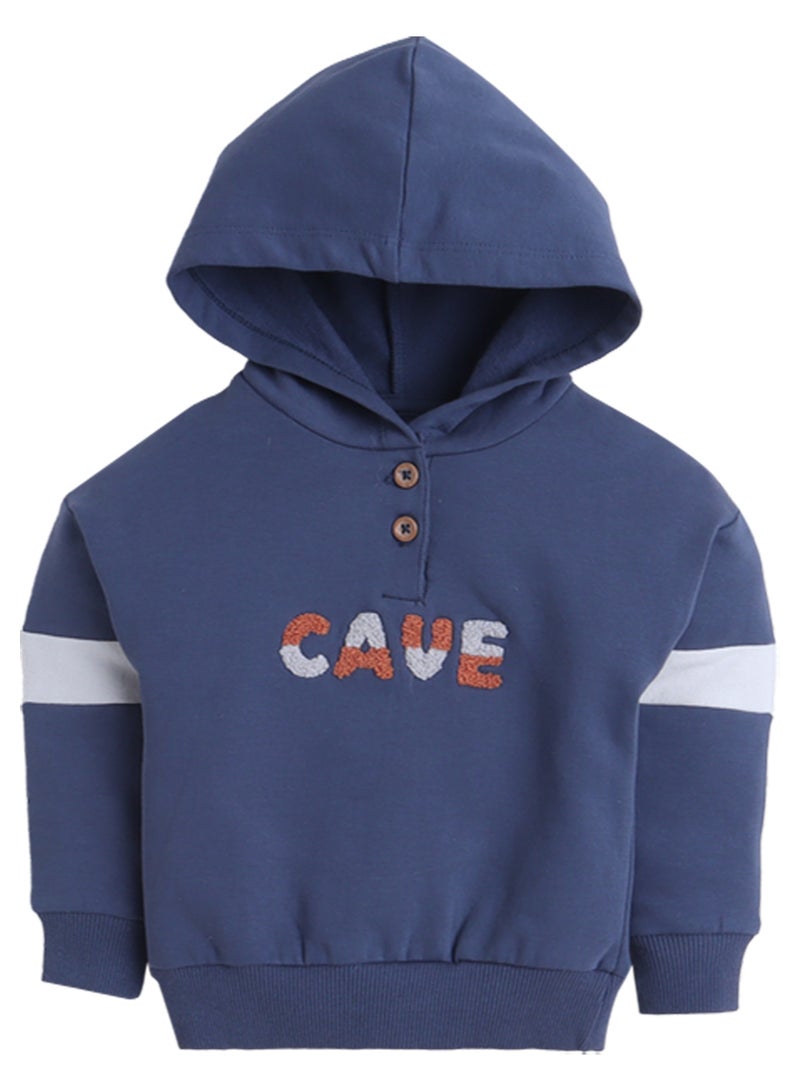 Dirkje Boys “M.A.N. Cave” Fleece Hoodie & Joggers Set – Navy & Coral - Image 4