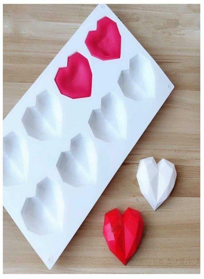 BAKING SET مجموعة أدوات الخبز: قالب كيك ثلاثي الأبعاد على شكل قلب ماسي، قالب صابون مرن، قالب سيليكون، قالب شوكولاتة - Image 1